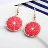 Kolczyki Dangle Korean Cute Lady Fruit Jewelry Creative Watermelon Truskawkowe grejpfrut kiwi ananasowy prezent dziewczyna