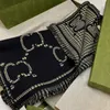 Scarves Designer New Black Green Plaid Scarf for Women's Autumn and Winter Versatile Double sided Letter Warm Fashion Wool Shawl Plaid Neck FF83