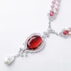 Łańcuchy 19 '' 2 pasma hodowane białe /różowe /fioletowe perłowe czerwone kryształ Keshi Naszyjnik
