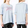 Zadig Voltaire Tops Algodão Camiseta 23SS Zadigs Novo Slogan Carta Impressão Cor Frita Lavagem de Neve Mulheres Designer Moda Manga Curta T-shirt Praia Tees