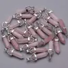 fashion natural stone good quality Quartz Rose Pendant & necklaces for making Jewelry charm Point parts 24-50pcs lot whole 211263r