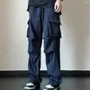 Pantaloni da uomo Pantaloni cargo con tasca rinforzata Cuciture durevoli Streetwear Vita elastica Multi per casual