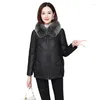 Women's Leather Genuine Real Haining Feishen Clothing Down Jacket Women Sheepskin Hair Collar Short Korean Fit Coat