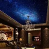 Sfondi Murales personalizzati 3D Stella Nebulosa Cielo notturno Pittura murale Soffitto Vaiolo Carta da parati Camera da letto TV Sfondo Tema galassia