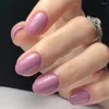 Kunstnagels Glanzende Kunstmatige Druk Op Nagel Lichtgroen Korte Fake Met Jelly Lijm Diy Herbruikbare Faux Ongles Manicure Tool