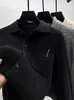 Cardigan tricoté gaufré pour hommes, mélange haut de gamme, mode automne-hiver 2023, col Polo, pull coréen, manteau solide décontracté, 231016