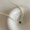 Pendentif Colliers Uilz Mode Imitation Collier de perles pour femmes Rétro Géométrie Mutilcolor Zircon Chkoer Clavicule