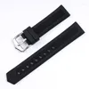 Assista Bandas Universal Silicone Band Watchbands Borracha Strap Impermeável Homens Mulheres Esporte Preto 18mm 20mm 22mm 24mm