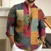 Chemises décontractées pour hommes Chemise boutonnée à manches longues Design rétro élégant Bouton classique pour le printemps Automne Accessoires masculins polyvalents
