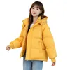 Trenchs de femmes manteaux d'hiver chaud coton femmes mode capuche élégante vestes à glissière dames 2023