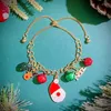 Charme pulseiras natal metal corrente pulseira papai noel elk árvore de natal boneco de neve floco de neve feliz ano festival jóias