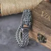 Bracelet patte d'ours Viking pour hommes, chaîne ne se décolore jamais, maille en acier inoxydable, peut ouvrir les Bracelets Punk, bijoux de motard 231016