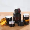 5g 10g 15g 20g 30g 50g Amber Glass Cream Jar Bottle Cosmetic Makeup burkar Refillerbara lotionflaskor tnuob