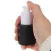 Black Frosted Glass Cream Bottle Cosmetic Lotion Spray Bottles Empty Refillable Jars with Wood Grain Plastic Lids Erhlo