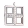 Pendant Necklaces 1Pc Personalized Square Glass Floating Memory Picture Locket Diy Hip Hop Cool Men Relicario Collares Jewelry Making