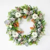 Couronne de citrouille de récolte de Thanksgiving, fleurs décoratives, accessoires d'aménagement d'ambiance de mariage, plantes vertes de maison, décoration suspendue de porte