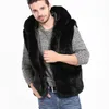 رجل من جلد فو أزياء الخريف والشتاء سوداء دافئة الدفء معطف الفراء معطف مع سترة مقنع 231016