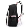 School Bags Fengdong large school bags for teenage girls USB port canvas schoolbag student book bag fashion black pink teen school backpack 231016