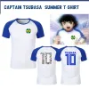 Maglietta estiva Captain Tsubasa Maglia anime giapponese Maillot De Futbol Squadra di calcio Spagna Cile Oliver Atomic Captain Men