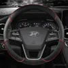 Steering Wheel Covers Car Steering Wheel Covers 38cm For Hyundai i30 Creta Tucson ix35 Solaris Elantra Santa Fe Kona i40 Palisade Auto Accessories Q231016