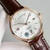 Męskie zegarki na rękę na rękę automatyczne zegarki niebieskie kolorystyczne tydzień 40 mm 316L stalowy skórzany pasek zegarek