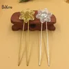 BoYuTe 5Pcs 12MM Cabochon Base Tray Silver Gold Kanzashi Hair Stick Women Diy Accessories Hair Jewelry212M