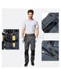 Мужские брюки, мужские рабочие брюки-карго с несколькими карманами, износостойкая плотницкая рабочая одежда, рабочие наколенники