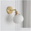 Wall Lamp Wall Lamp Modern Nordic Sconce Lamps Living Room Kitchen Bedside Mirror-Front Lighting Glass Home Light Fixture Ceramic Art Dhxif