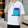 Homens camisetas 2023 verão camisa de algodão casual manga curta top tees plus size M-5XL punk roupas harajuku streetwear sólido tshirt