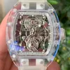 Nieuwe versie Skeleton wielen transparant horloge heren automatisch zelfopwindend Glide glad tweedehands saffierglas Topkwaliteit ETA horloge alle functie werkt