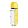 Water Bottles Portable 600ML Glass Bottle 2 In 1 Outdoor Travel Cup Plastic