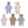 Комбинезоны для малышей 012M, осень-зима, теплый флисовый костюм для маленьких мальчиков и девочек, одежда для маленьких девочек, комбинезон с животными, детские комбинезоны 231016