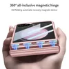 Luxuriöse Vogue-Handyhülle mit magnetischer Scharniermembran für Samsung Galaxy Z Folding Flip5 5G, robuster, vollständig schützender, weicher Stoßfänger, rutschfeste, gehärtete Folie, solide Faltschale