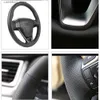 يغطي عجلة القيادة غطاء عجلة القيادة الأصلية DIY DIY لـ Hyundai IX35 TUCSON 2 2011-2015 جديلة جلدية سوداء لعجلة القيادة Q231016