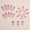 Faux Ongles Français Mode Long Carré Fleur De Cerisier Papillon Presse Sur Détachable Couverture Complète Ongles Conseils Femmes Filles