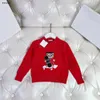 Luxury Designer Sweter for Kids Cartoon Cartoon Wzór narciarski druk dzianin pullover dla chłopca rozmiar 90-150 cm okrągły szyja Dzianin Top