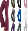 Dames Zomersport Sportkleding Yogabroek Bootcut Flare Been Buikcontrole Stretch Sneldrogend Donkergrijs Wijniongrijs Fitness