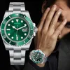 montre à mouvement cadran vert sub mariner Orologio. Montres de créateurs en acier inoxydable pour hommes, mouvement automatique, montre lumineuse de luxe, montres-bracelets sous-marins