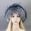 Berety zagęszczone śnieg na zewnątrz rosyjski czapka zimowa dla kobiet ręcznie robione ciepłe puszyste żeńskie naturalne futrzane ogon hat hat z Ushanka