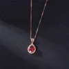 Véritable véritable 14 K pendentif en or Rose collier rubis naturel bijoux diapositive Joyeria Fina Para Mujer pierres précieuses 14 K Collares colliers 21247q