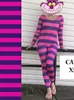 Kobiety Jumpsuits Rompers Fashion Women's Cat Halloween Costume Pink Purple Basive Długie rękawie kombinezon Cosplay Cosplay Party Club Pajamas 231013