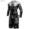 Мужские спортивные костюмы Брендовые боксерские компрессионные футболки для тренировок BJJ MMA Мужские 3D колготки для фитнеса Бодибилдинг Cross fit Джиу-джитсу s + леггинсыL231016