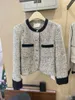 Giacche da donna Cappotto in tweed francese vintage di alta qualità con piccola fragranza Cappotto primavera autunno casual corto patchwork