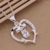 Anhänger Halsketten AN332 Silber Farbe Stearling Halskette Modeschmuck Herz Eingelegter Stein /bckajtra Aniajepa