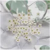 Dekorativa blommor kransar 100st pressade torkade narcissus plommonblomma blomma med låda för epoxi hartsmycken som gör nagelkonst cra dhmn3