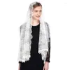 Bridal Veils Black Ivory Women's Lace Catholic Veil Mantillas For Church Head Covering Mass Vela Negra Voile Eyelash Edge Shawl Scarf