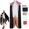 Cosplay Anime Shanks quatre empereurs il y a deux ans Film cheveux rouges Pirates Costume de Cosplay perruque cape chemise pantalon tenue adulte Costume d'Halloween