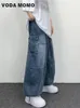 Mens Jeans Autumn Harajuku Fashion retro High Street hiphop Pants Straight Wide Leg Women Casual Loose Big Pockets Cargo 231016