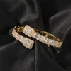 THE BLING KING CZ Custom Opened Square Zirkon Baguette Iced Out Verstellbares Armband für Herren Luxus Tropfen 220218213S