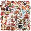 50Pcs-Pack Retro Christmas Stickers Waterproof Vinyl Stickers for Luggage Water Bottle Laptop Car Planner Scrapbooking Phone Mac Door Wall Decals